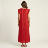V-Neck Flutter Sleeve Ruffle Maxi Dress Summer 4