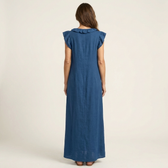 V-Neck Flutter Sleeve Ruffle Maxi Dress Summer 8