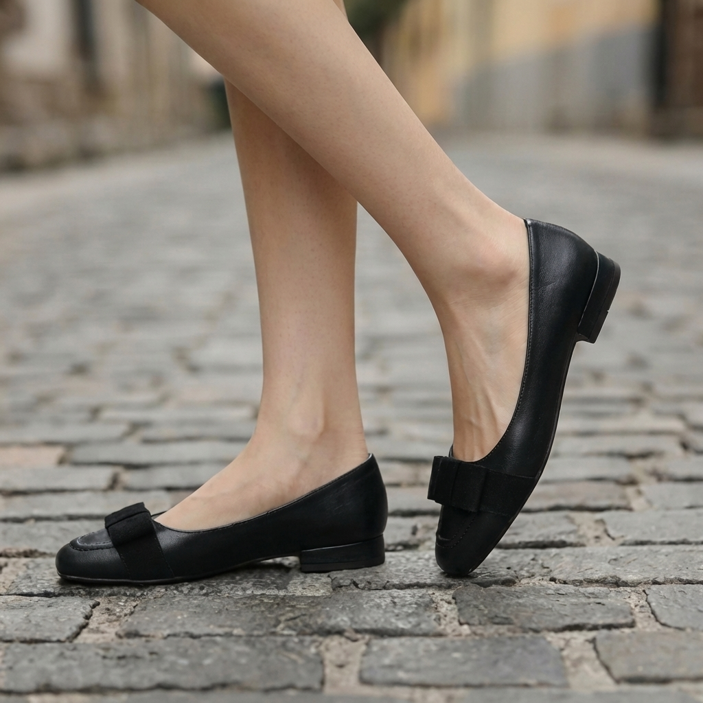 Bow Square Toe Ballet Flats