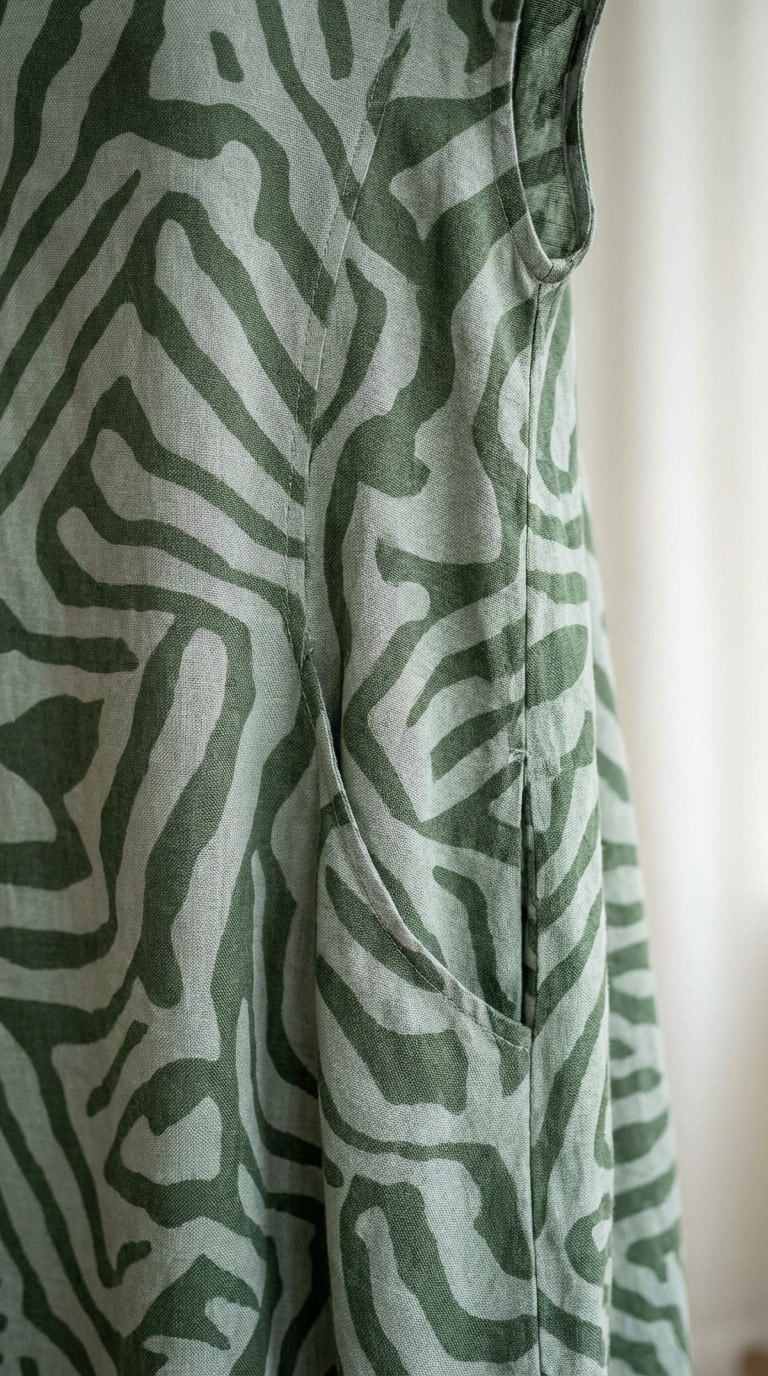 Animal Print Short Sleeve Pocket A-Line Midi Dress 14