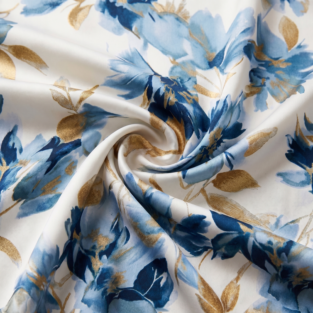 Floral V-Neck Short Sleeve Wrap Waist Midi Dress