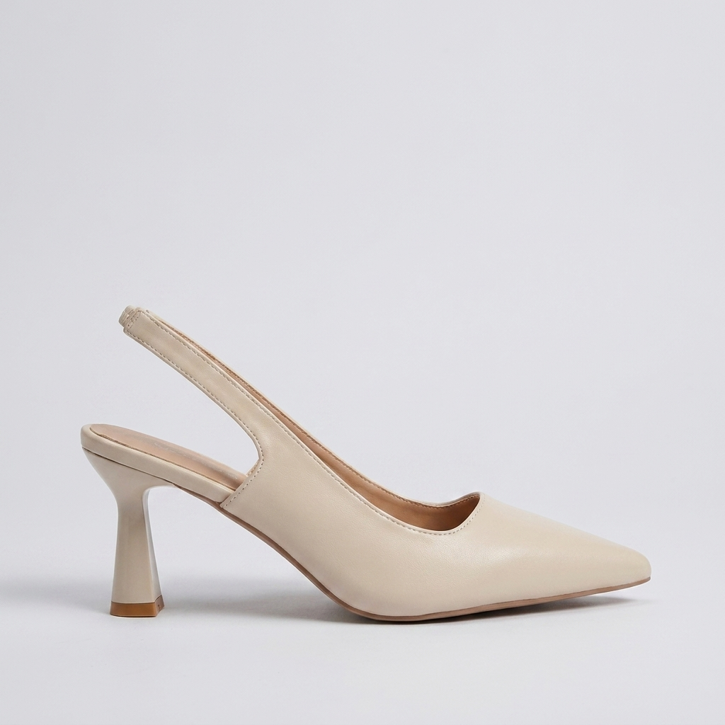 Pointed Toe Slingback Spool Heel Pumps