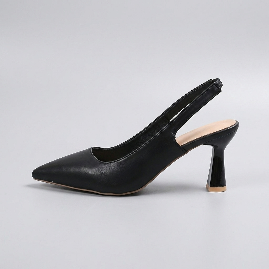 Pointed Toe Slingback Spool Heel Pumps