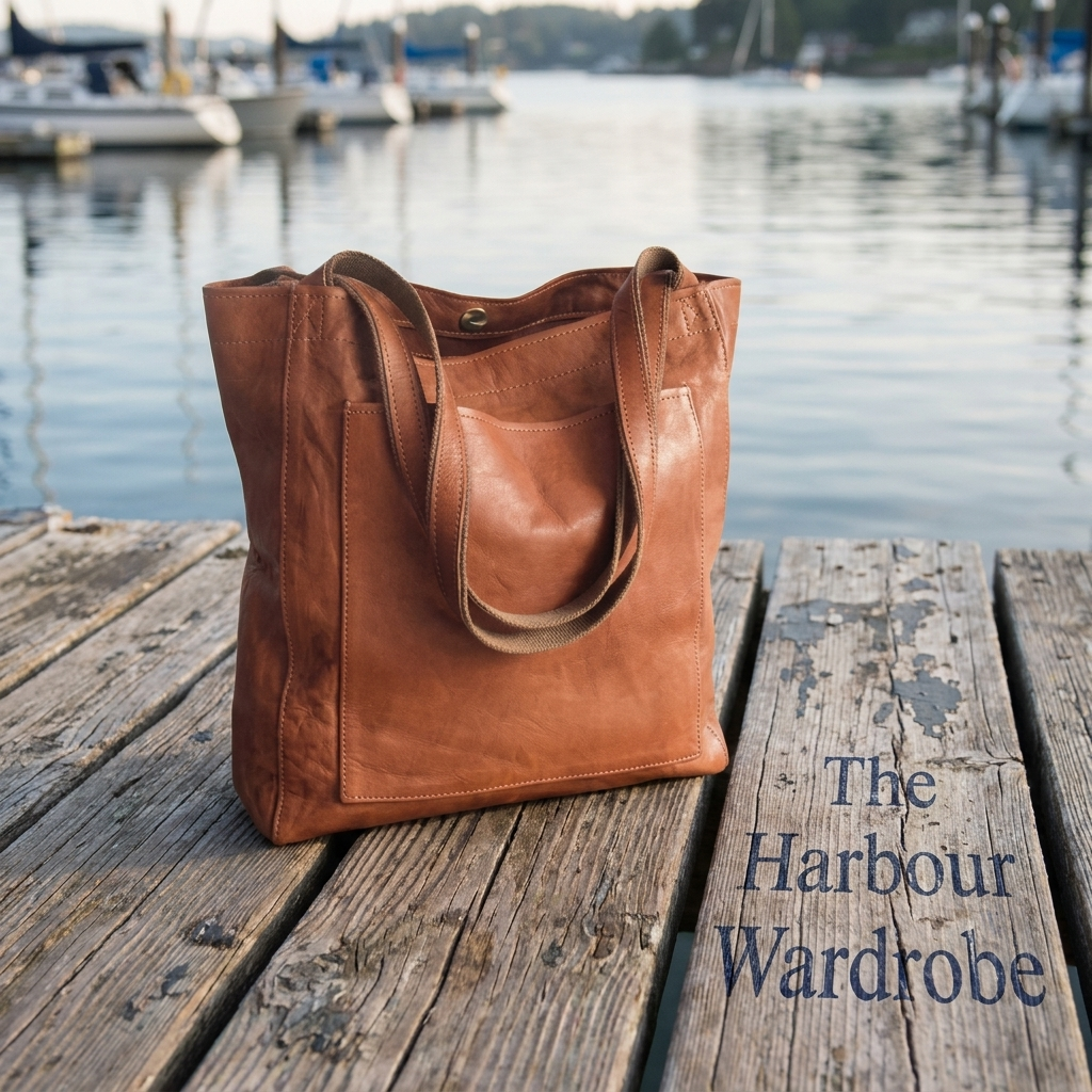 Faux Leather Front Pocket Slouchy Shoulder Tote Bag