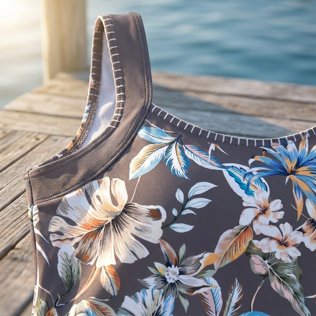 Imke | U-Neck Sleeveless Printed Tankini