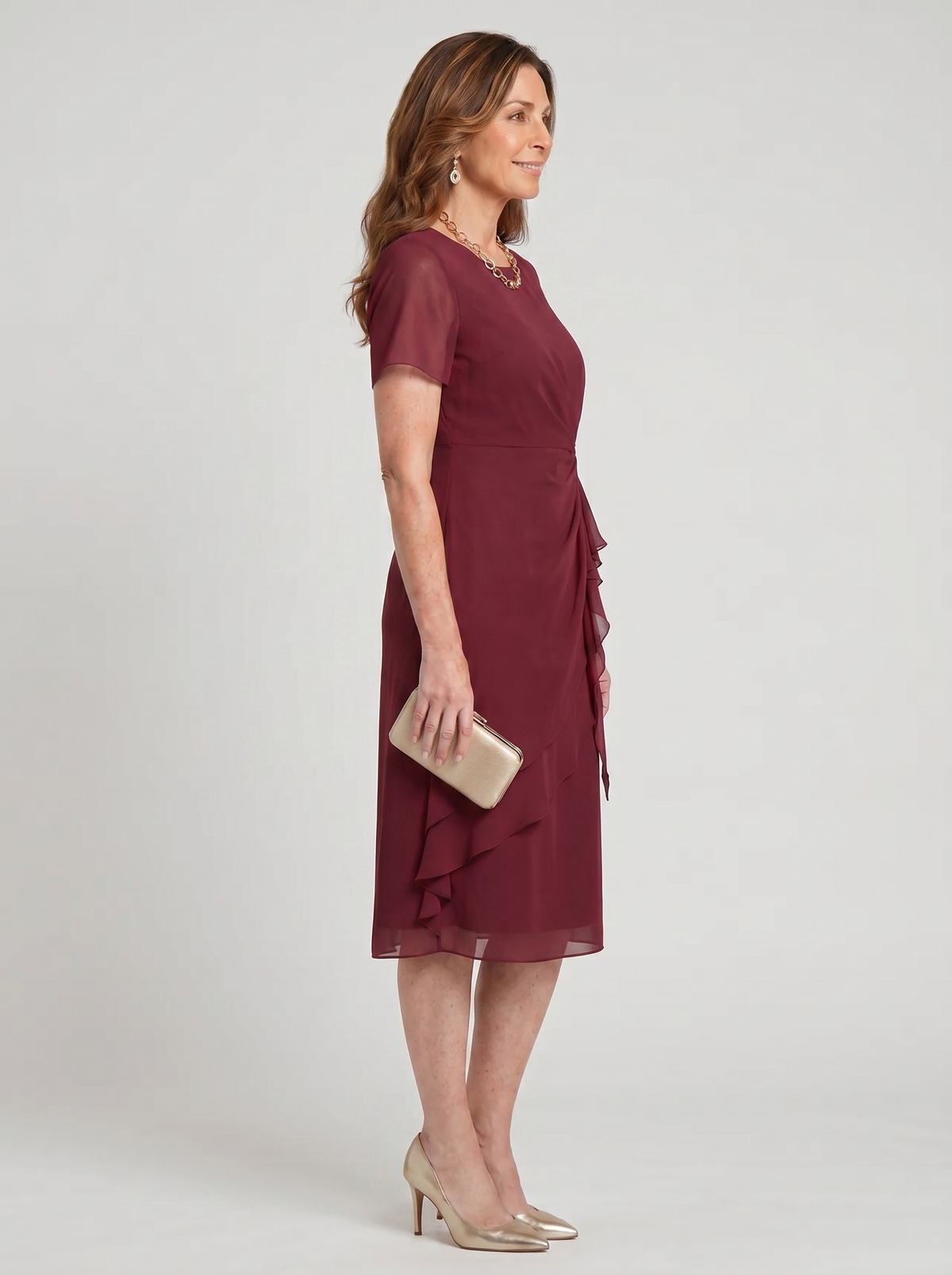 Sara - Chiffon Draped Dress