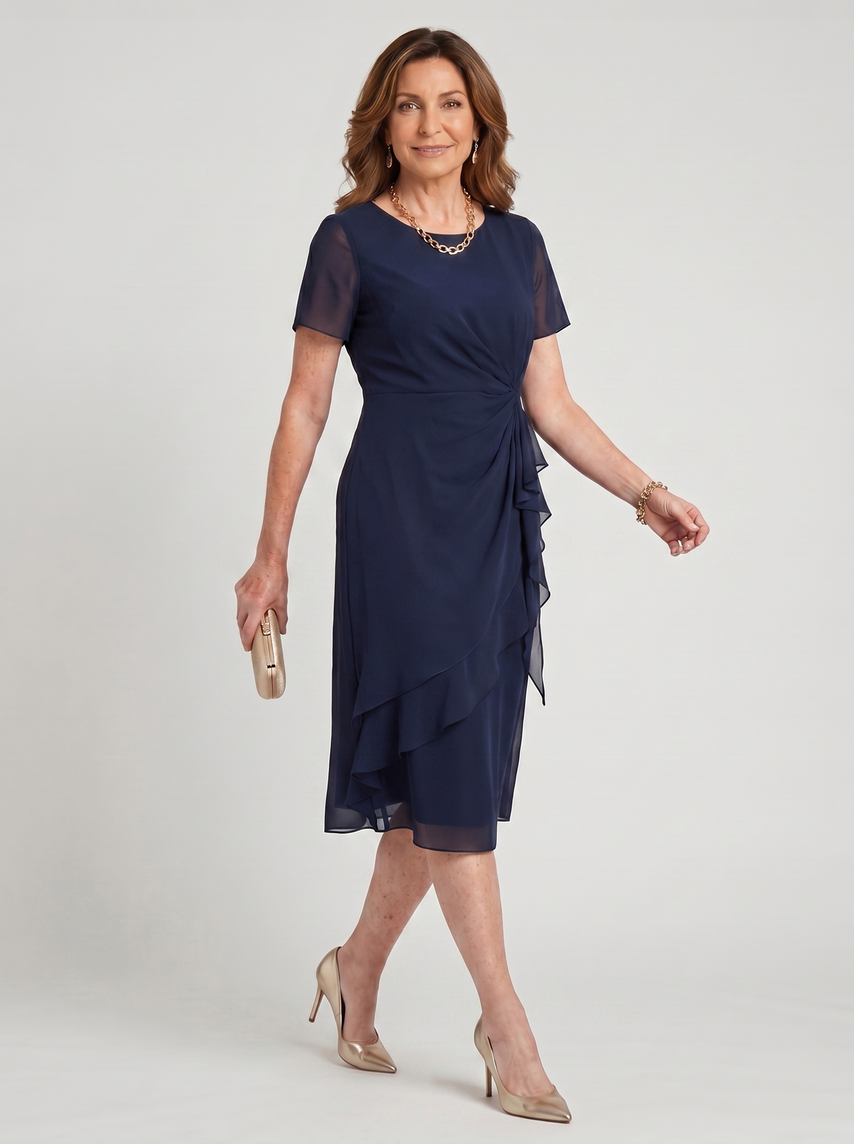Sara - Chiffon Draped Dress