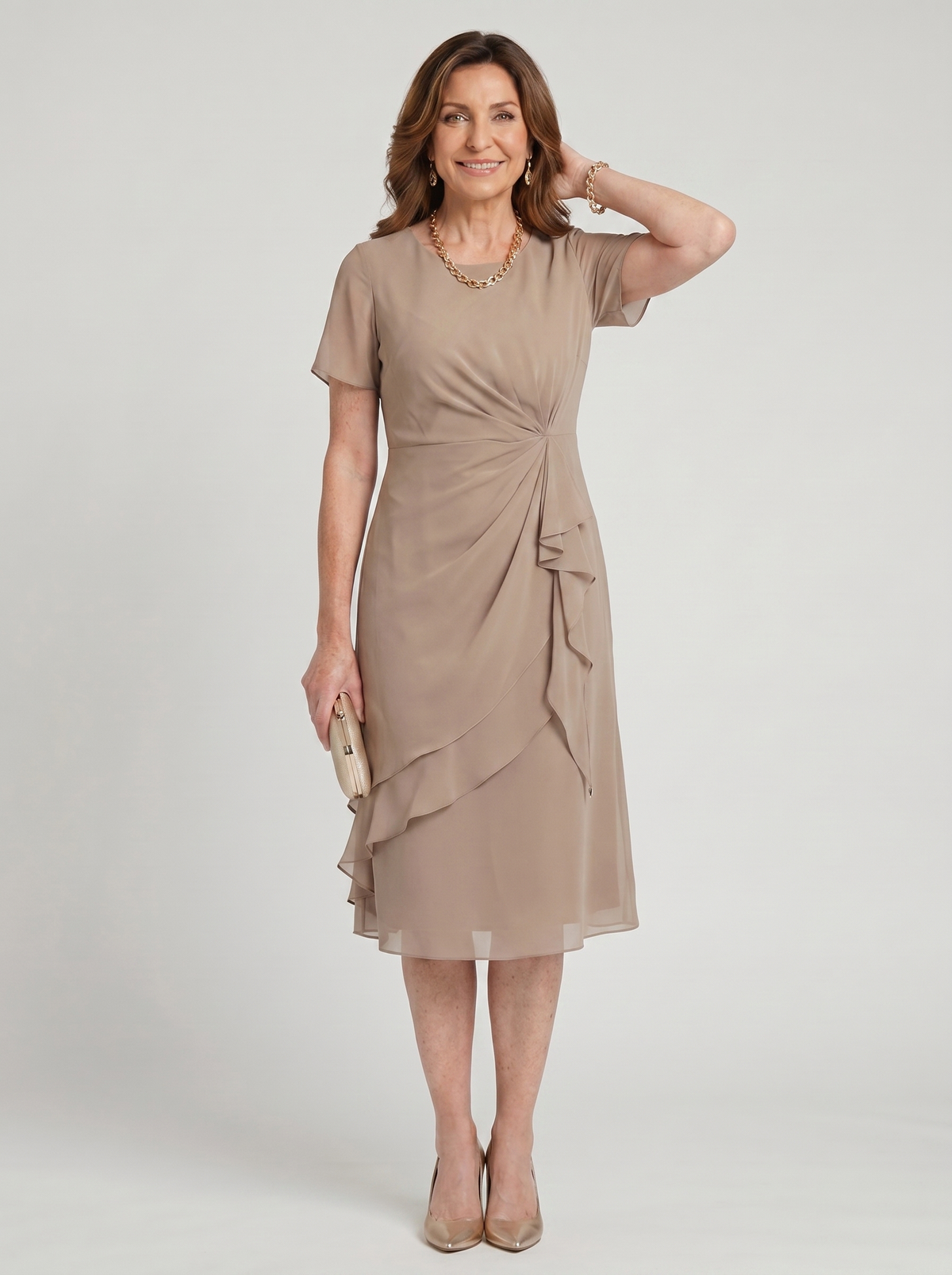 Sara - Chiffon Draped Dress