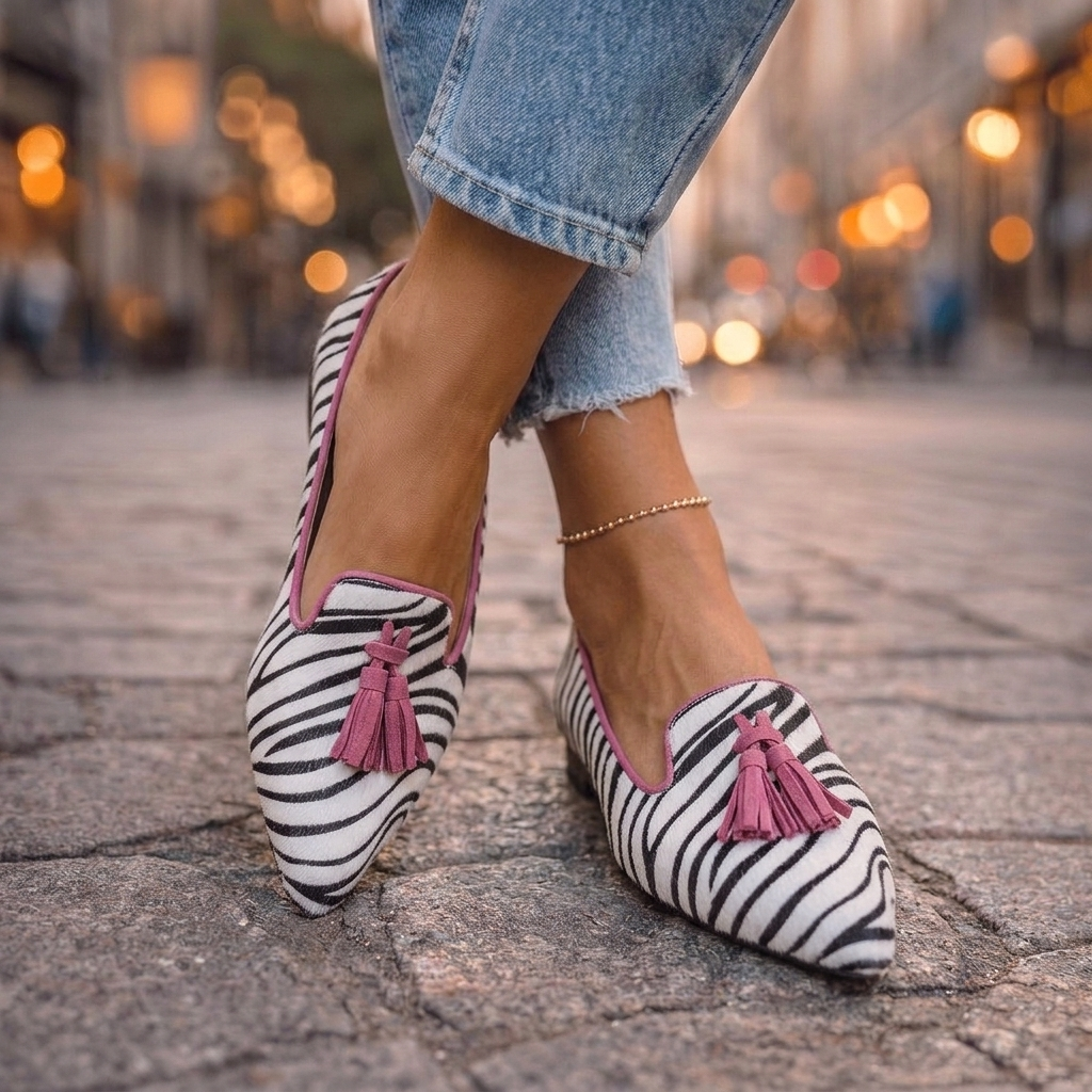 Pointed Toe Tassel Leopard Print Loafers