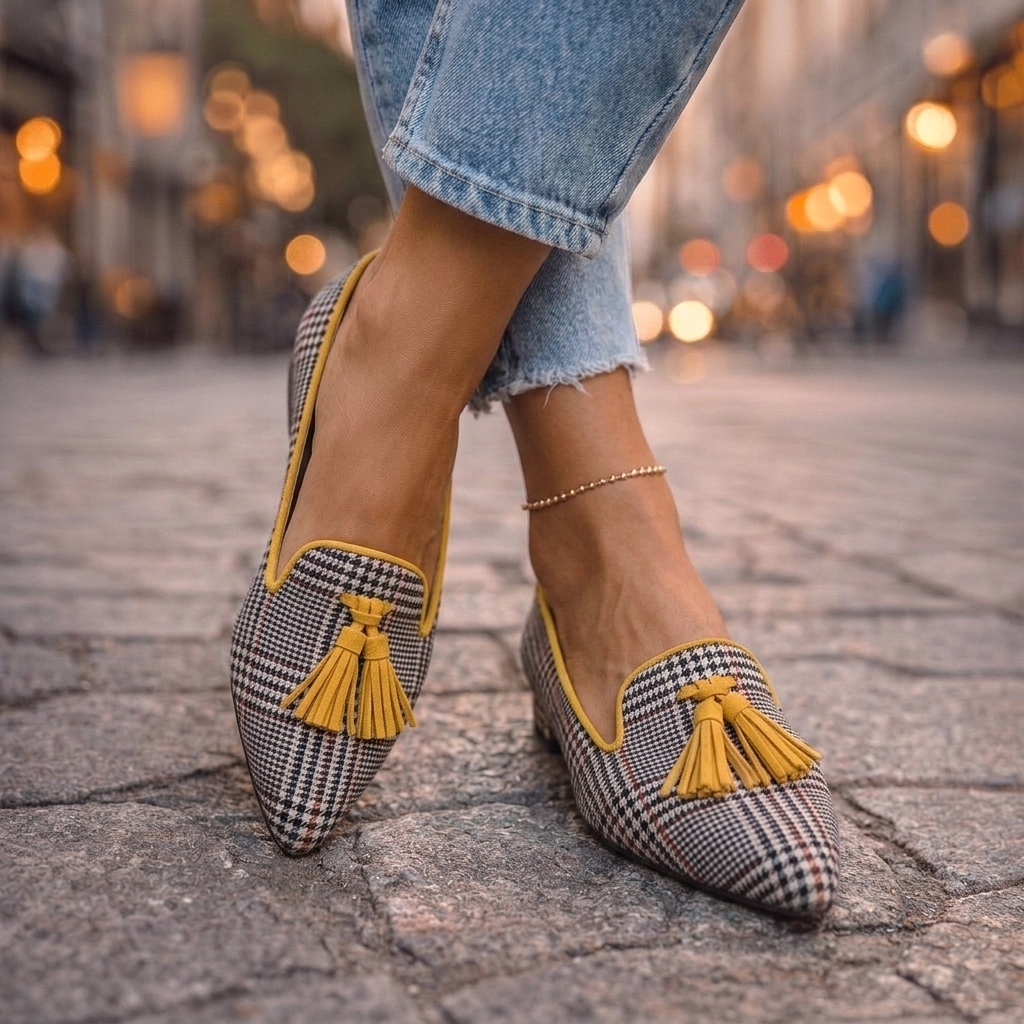 Leopard Print Pointed Toe Tassel Flats