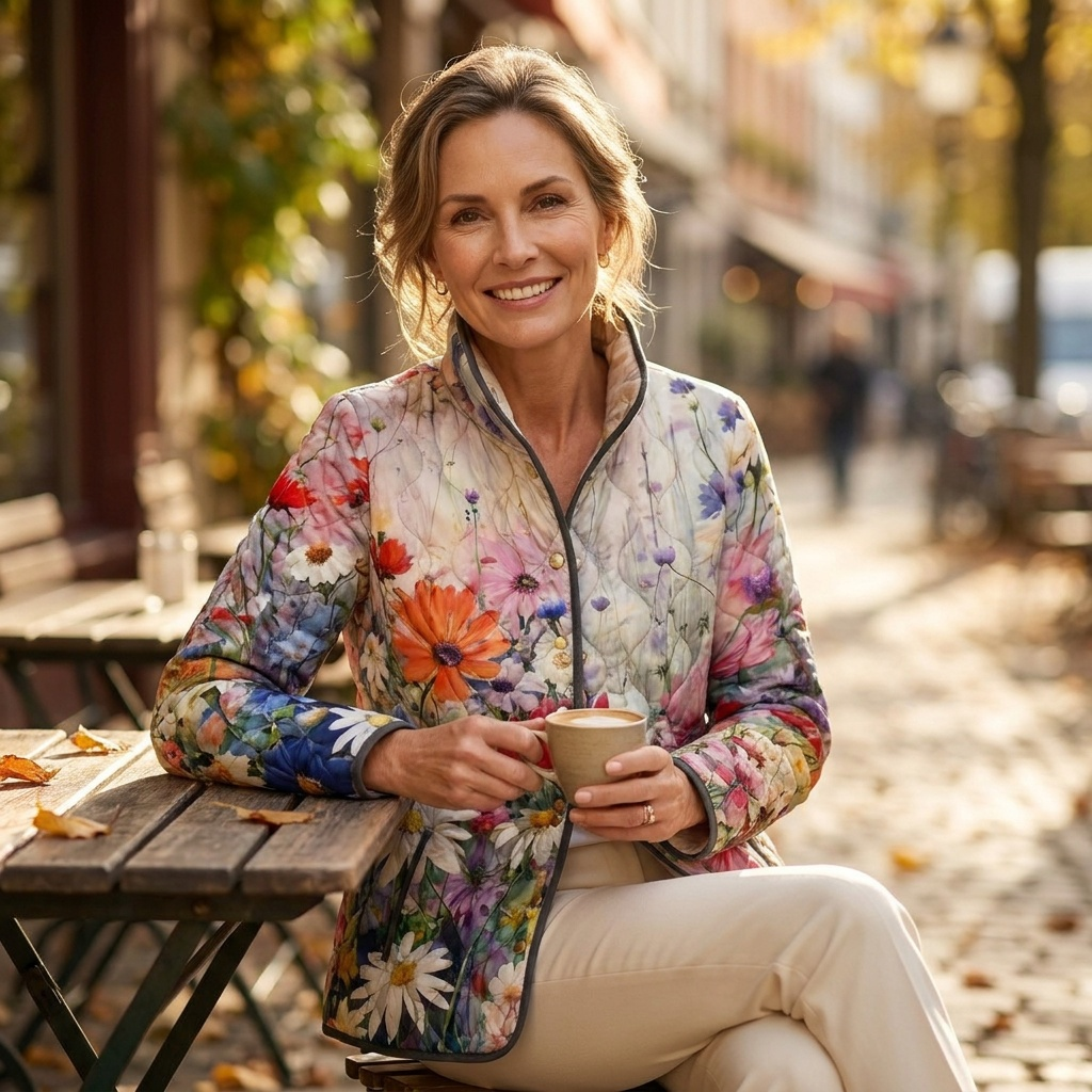 Kaia | Charming Vintage Floral Print Quilted Jacket
