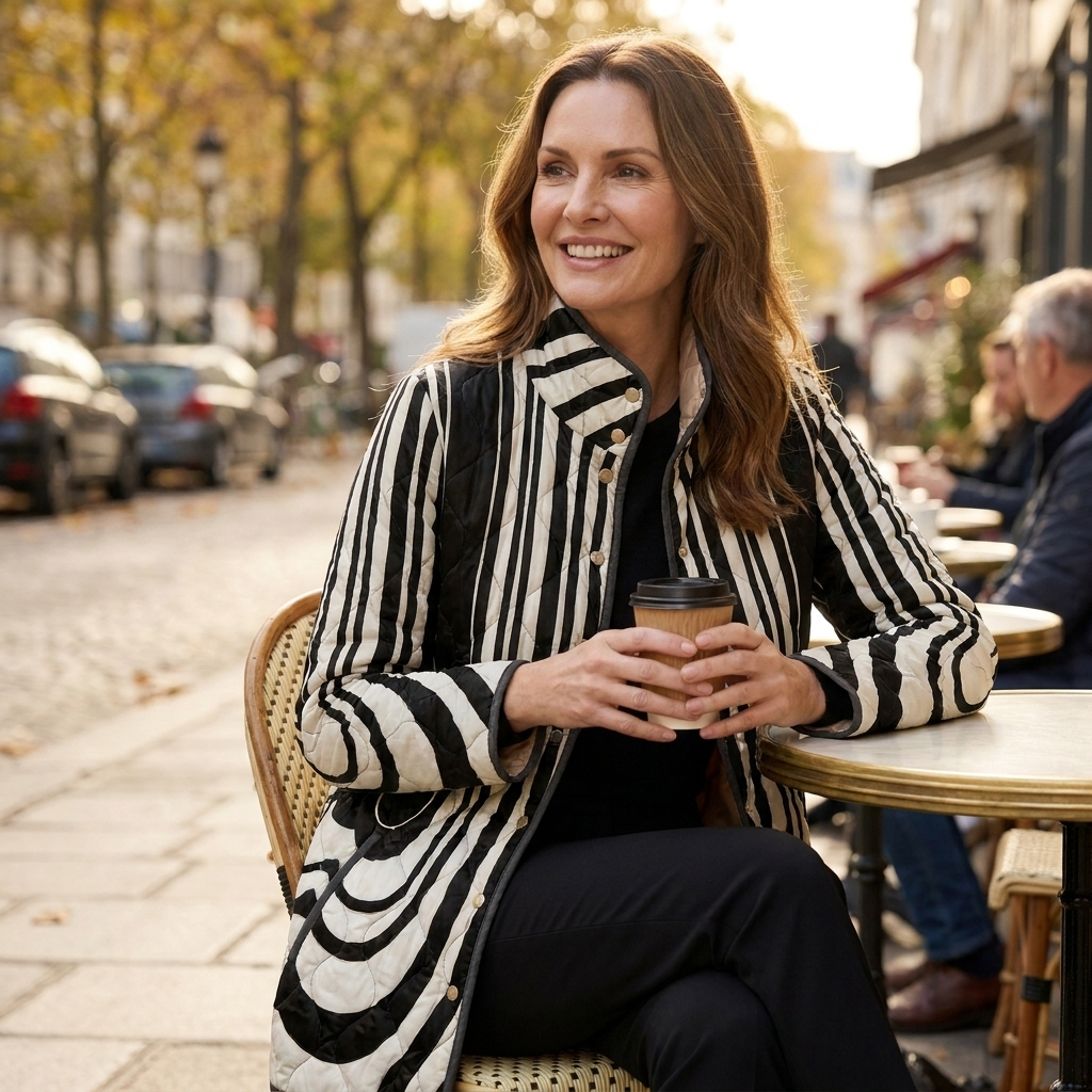 Soraya | Casual Quilted Jacket with Abstract Geometric Design