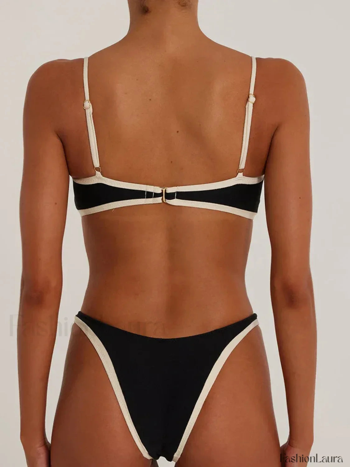 High Cut Solid Color Bikini Set