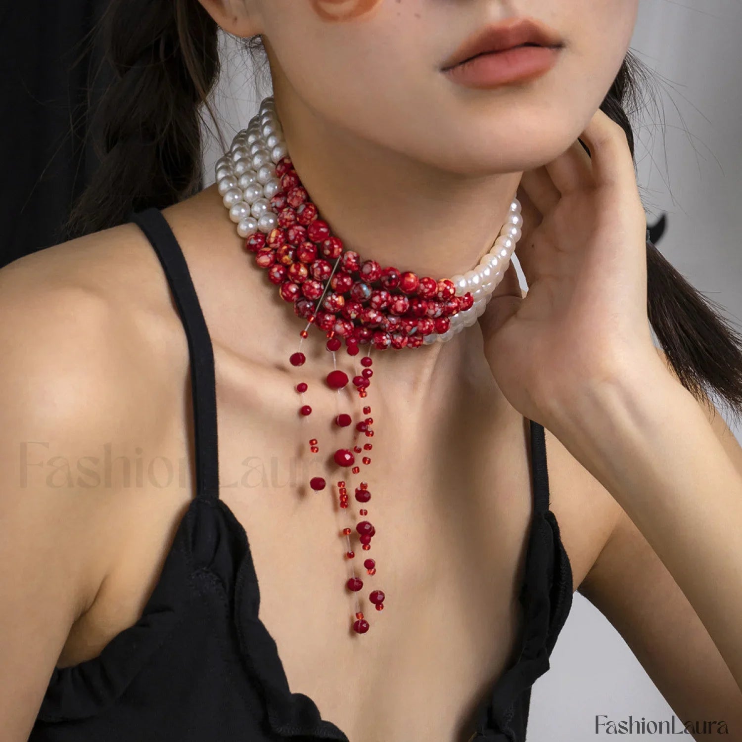 High-End Creative Blood Drop Tassel Necklace for Halloween