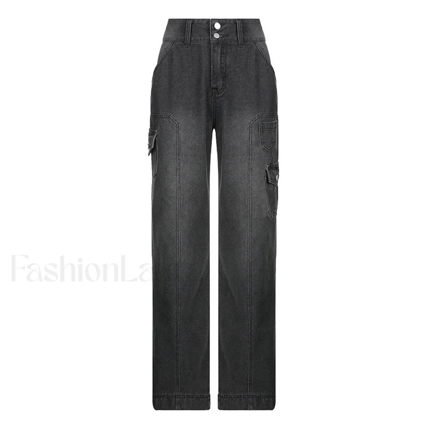 High Rise Loose Pocket Modern Wide Straight Leg Pants