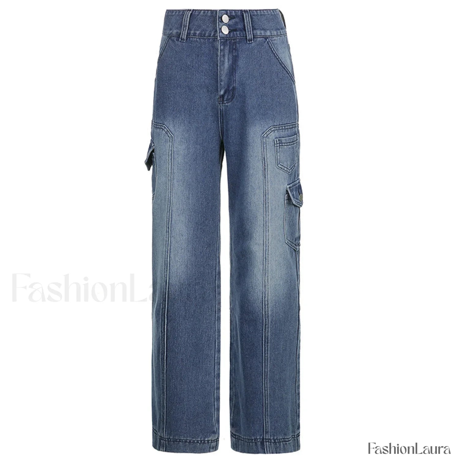 High Rise Loose Pocket Modern Wide Straight Leg Pants