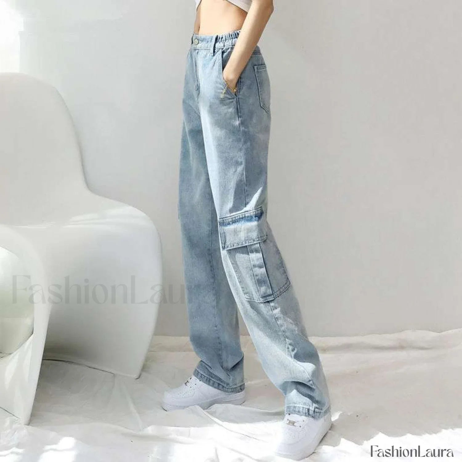 High Street Retro Trendy Loose And Wide Jeans