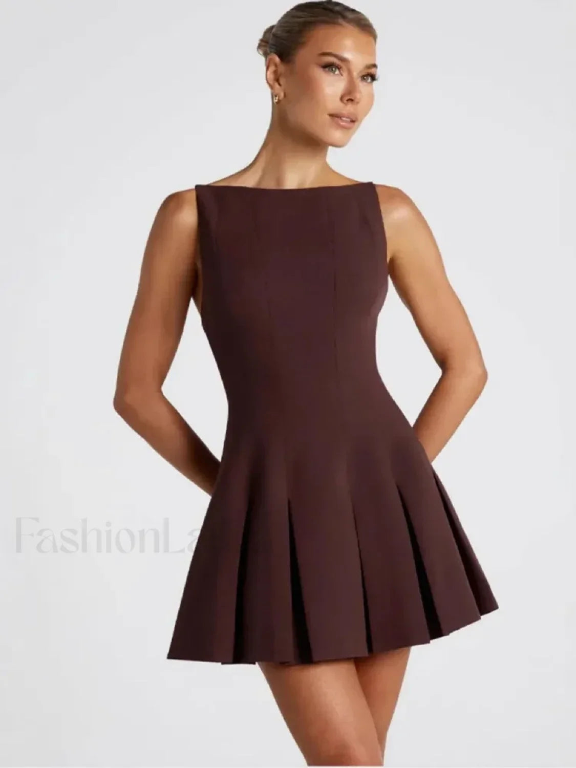 High-Waist A-Line Mini Dress