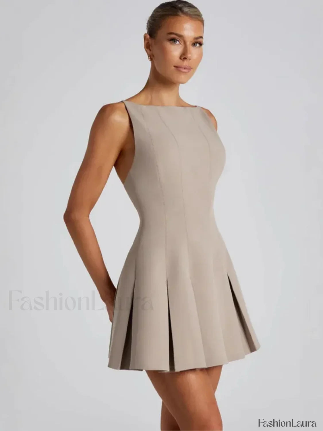 High-Waist A-Line Mini Dress