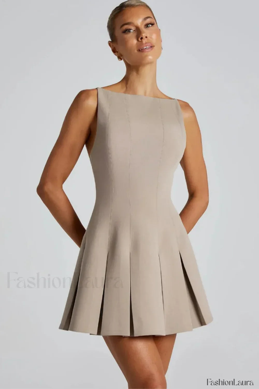 High-Waist A-Line Mini Dress