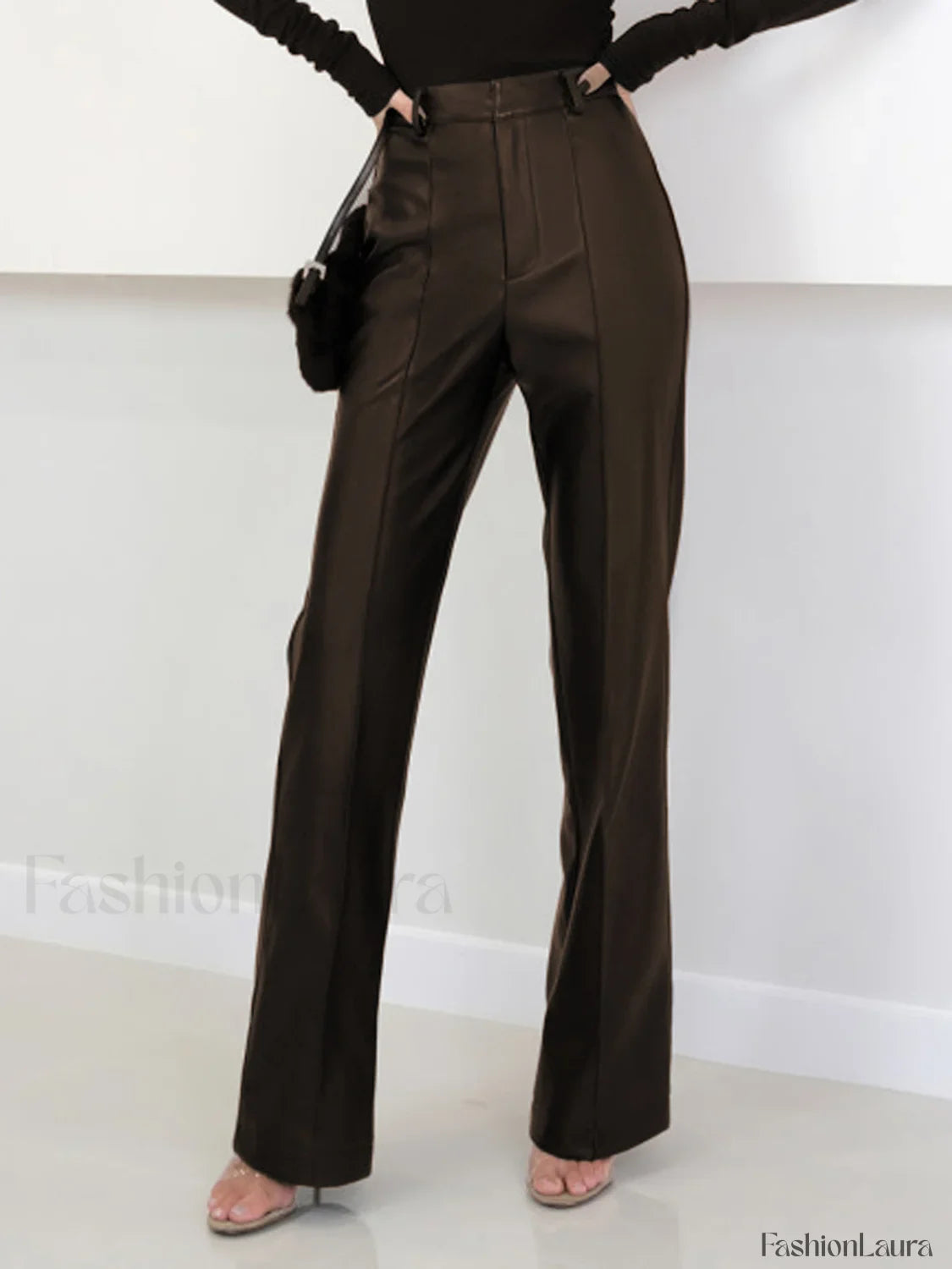 High Waist Faux Leather Pants