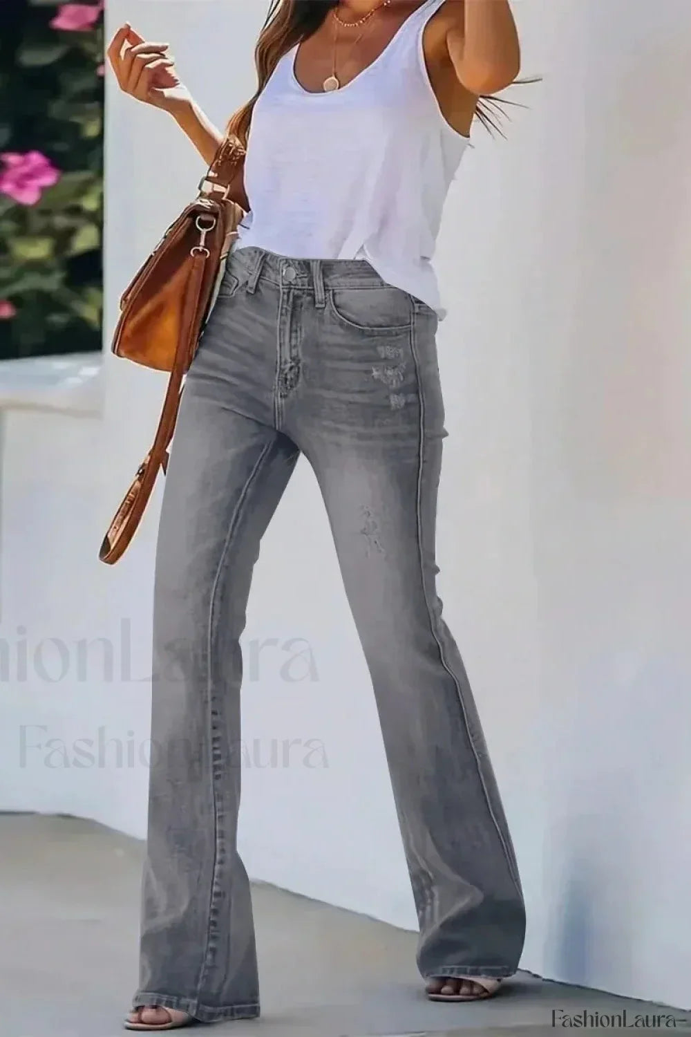 High Waist Flared Denim Jeans