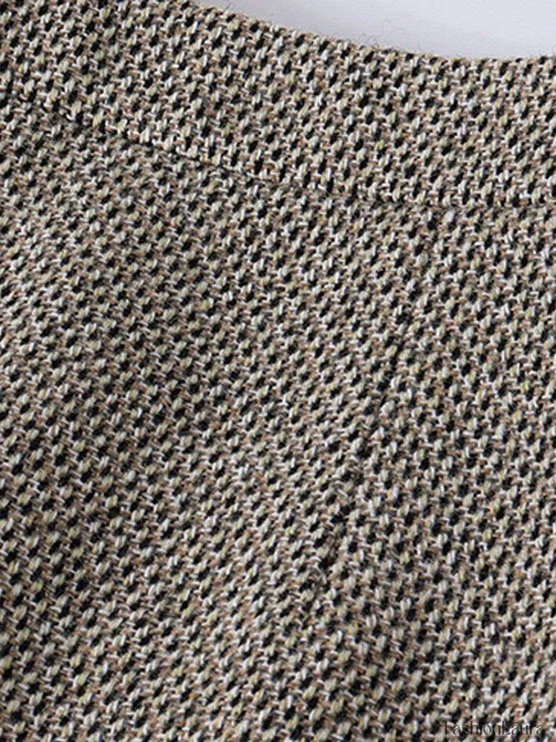 High-waist Tweed Wavy Trendy Split Midi Skirt