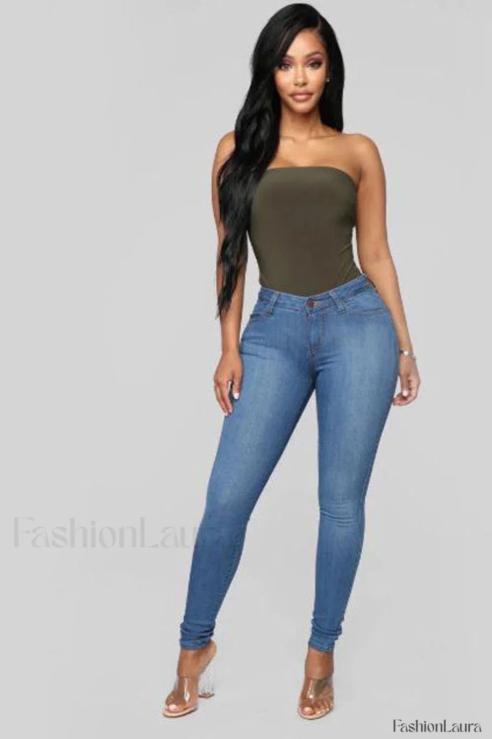 High Waist White Skinny Jeans