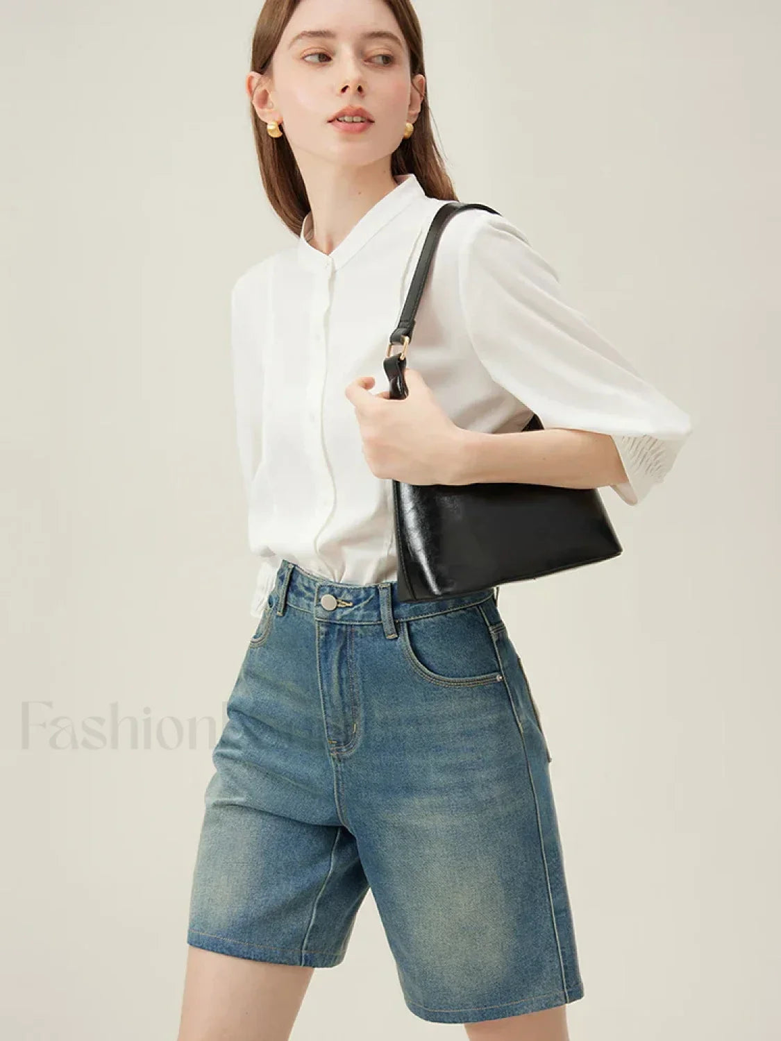 High Waisted Denim Vintage Washed Short