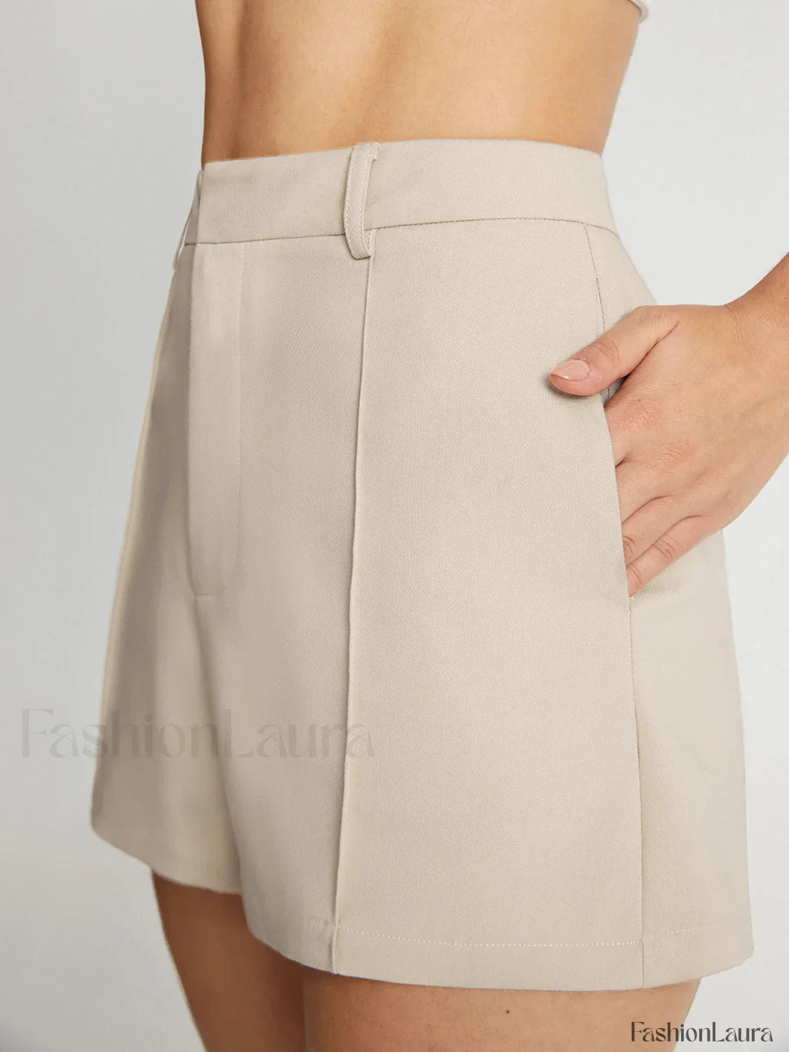 High Waisted Graceful Mini Trouser Shorts