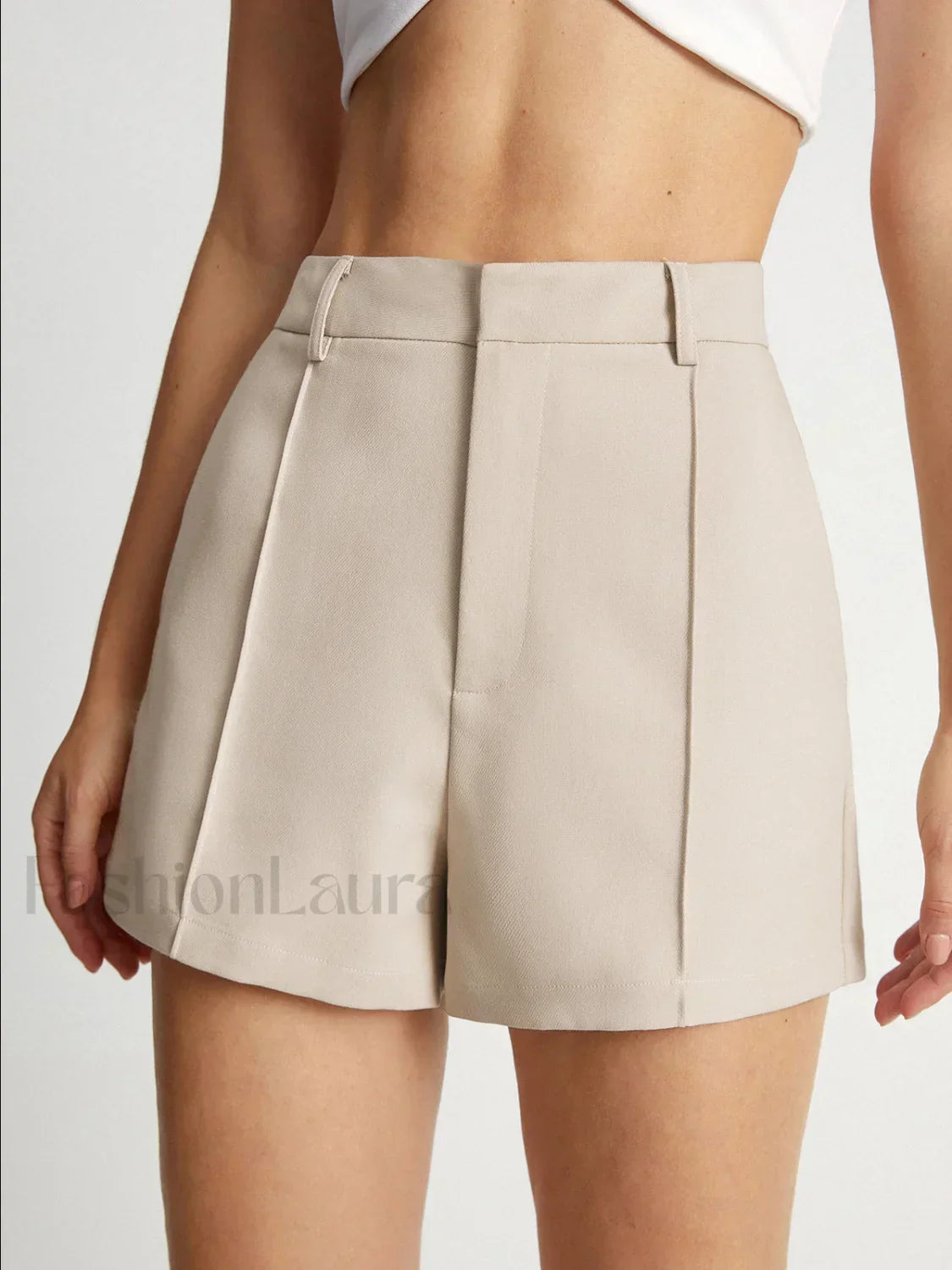 High Waisted Graceful Mini Trouser Shorts Apricot / XS Shorts