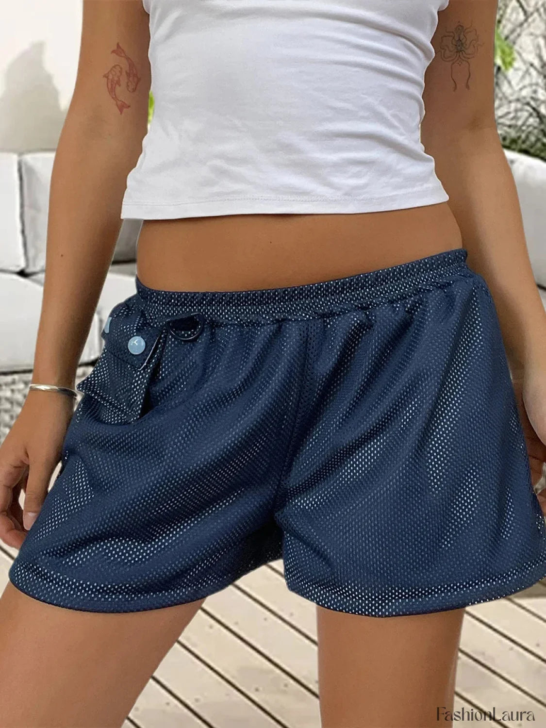 High Waisted Pleated Wide Leg Bermuda Beach Summer Short