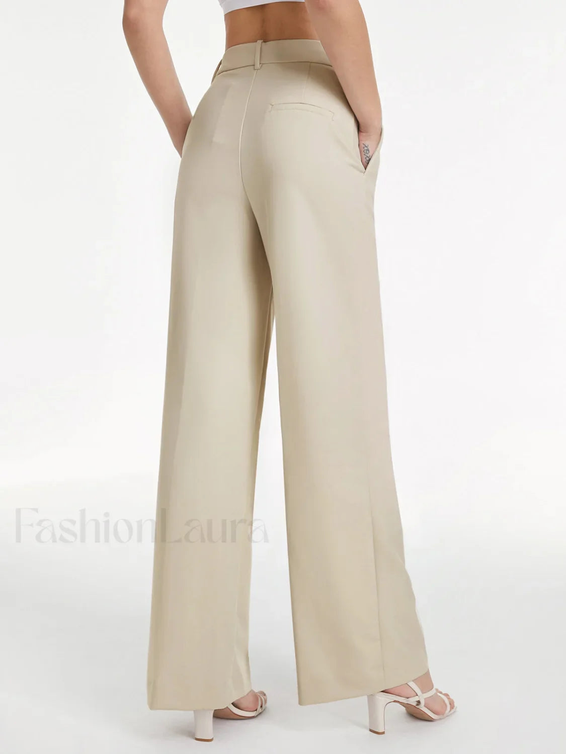 High Waisted Relaxed Fit Modern Wide Leg Dress Pants