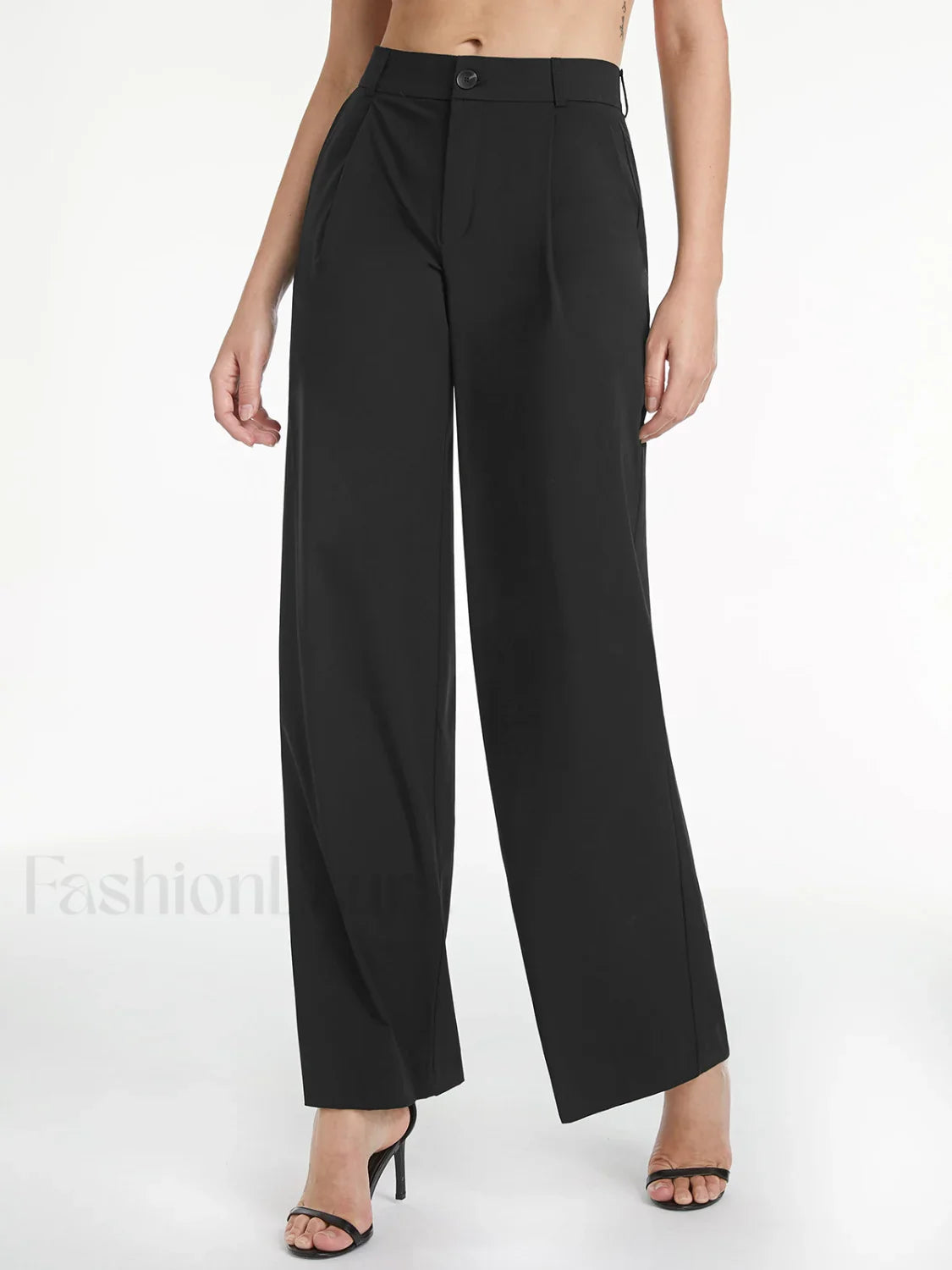 High Waisted Relaxed Trendy Straight Leg Dress Pants