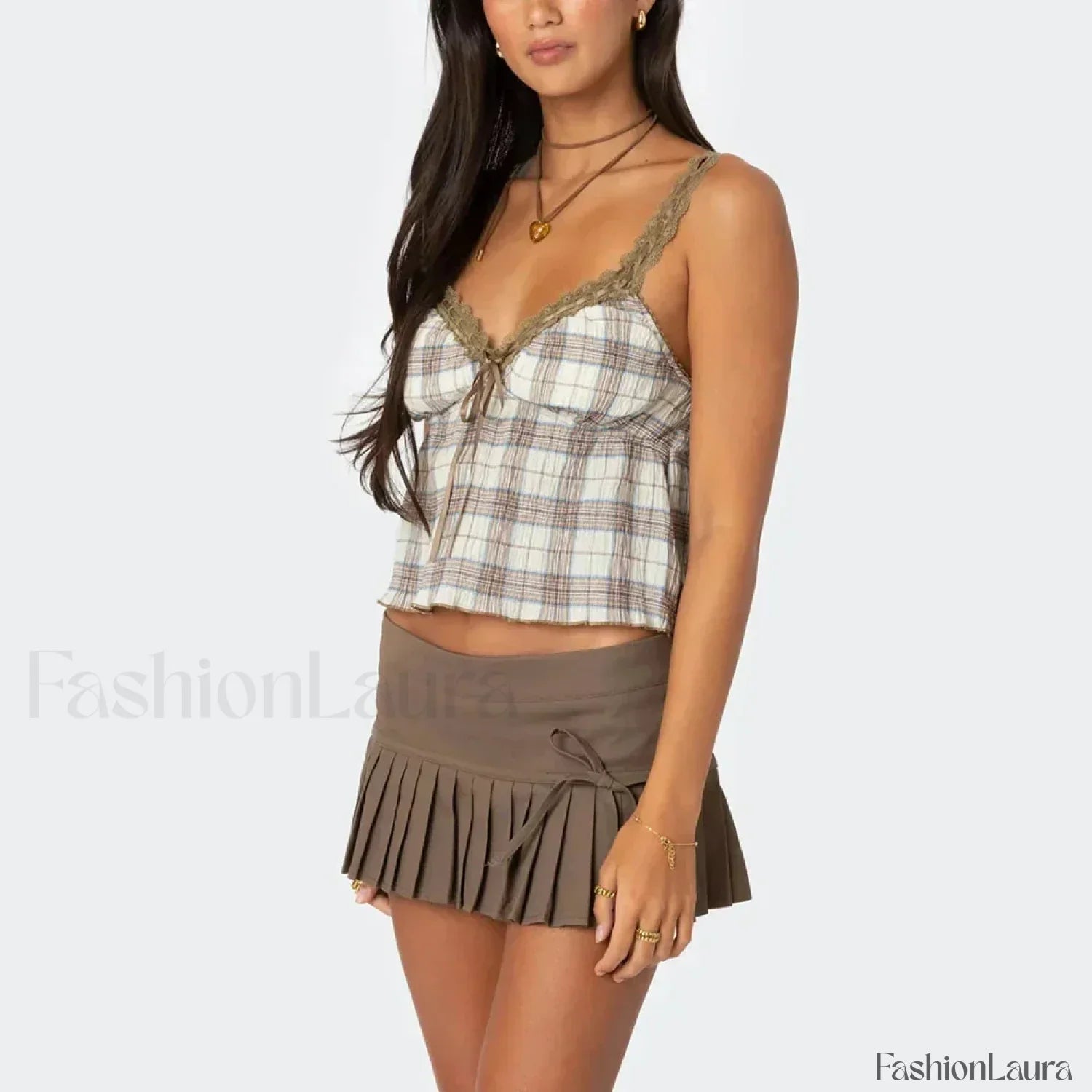 Hit Color Mini Skirt Two Piece Set