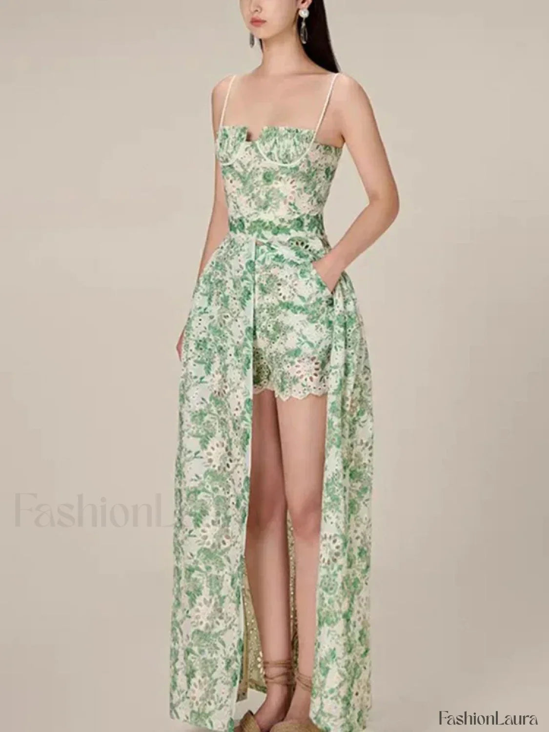 Hit Color Strapless Shorts Two Piece Set