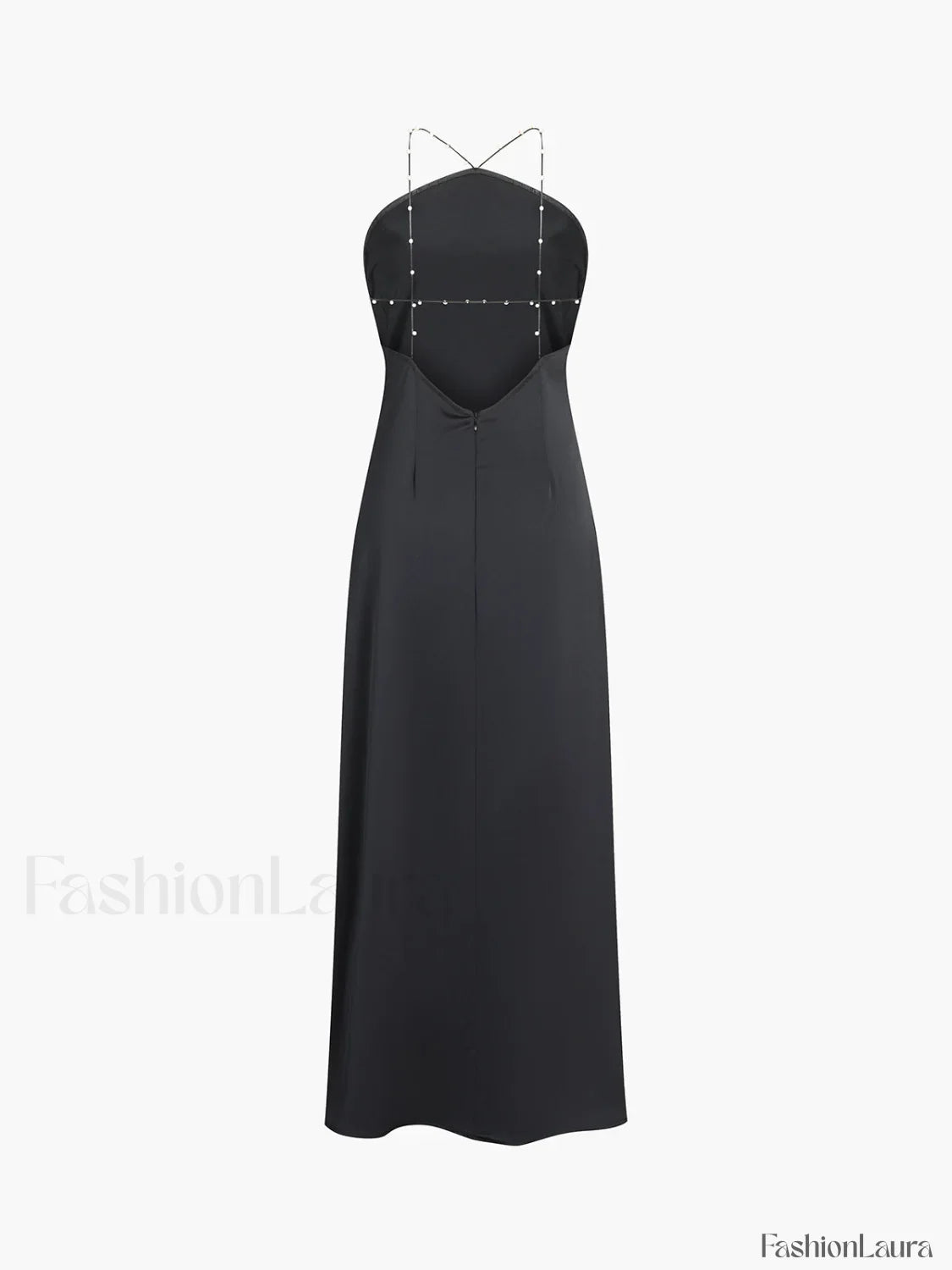 Hold My Pearls Open Modern Back Satin Long Dress