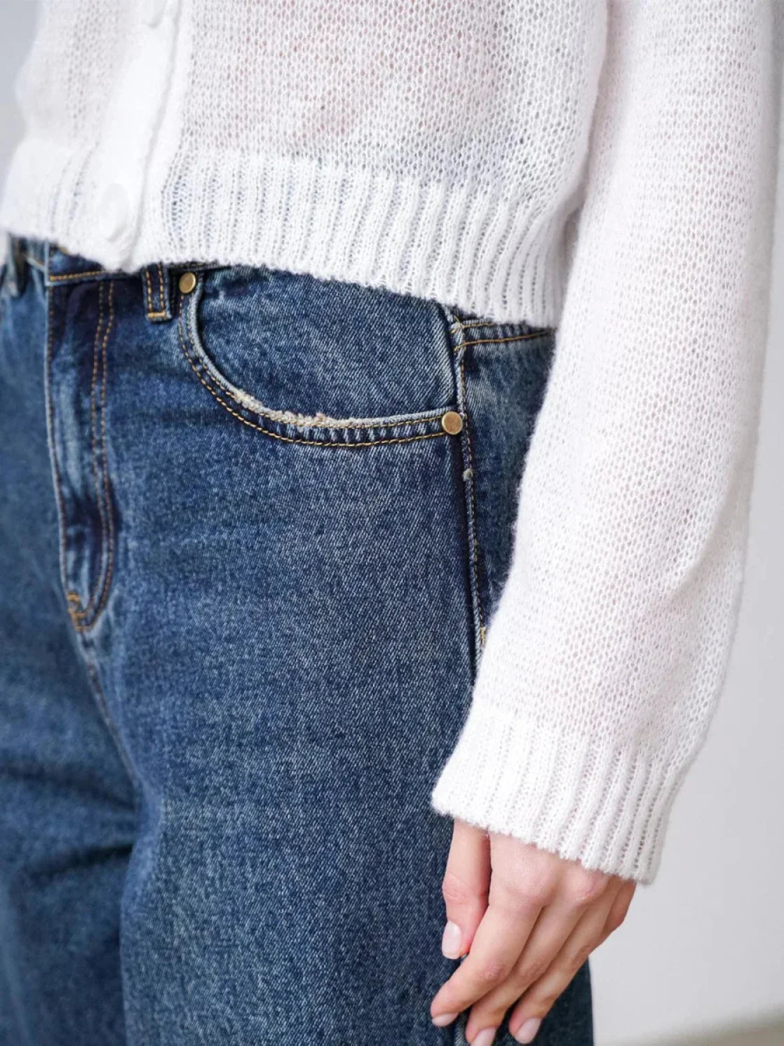 Hollow Knit See-Through Cardigan