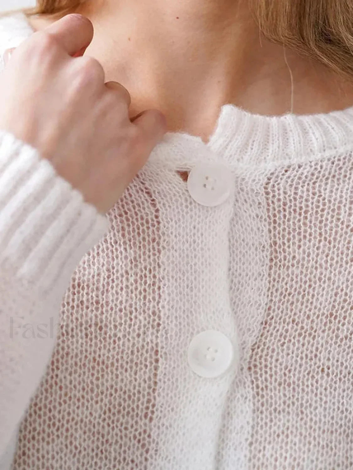 Hollow Knit See-Through Cardigan