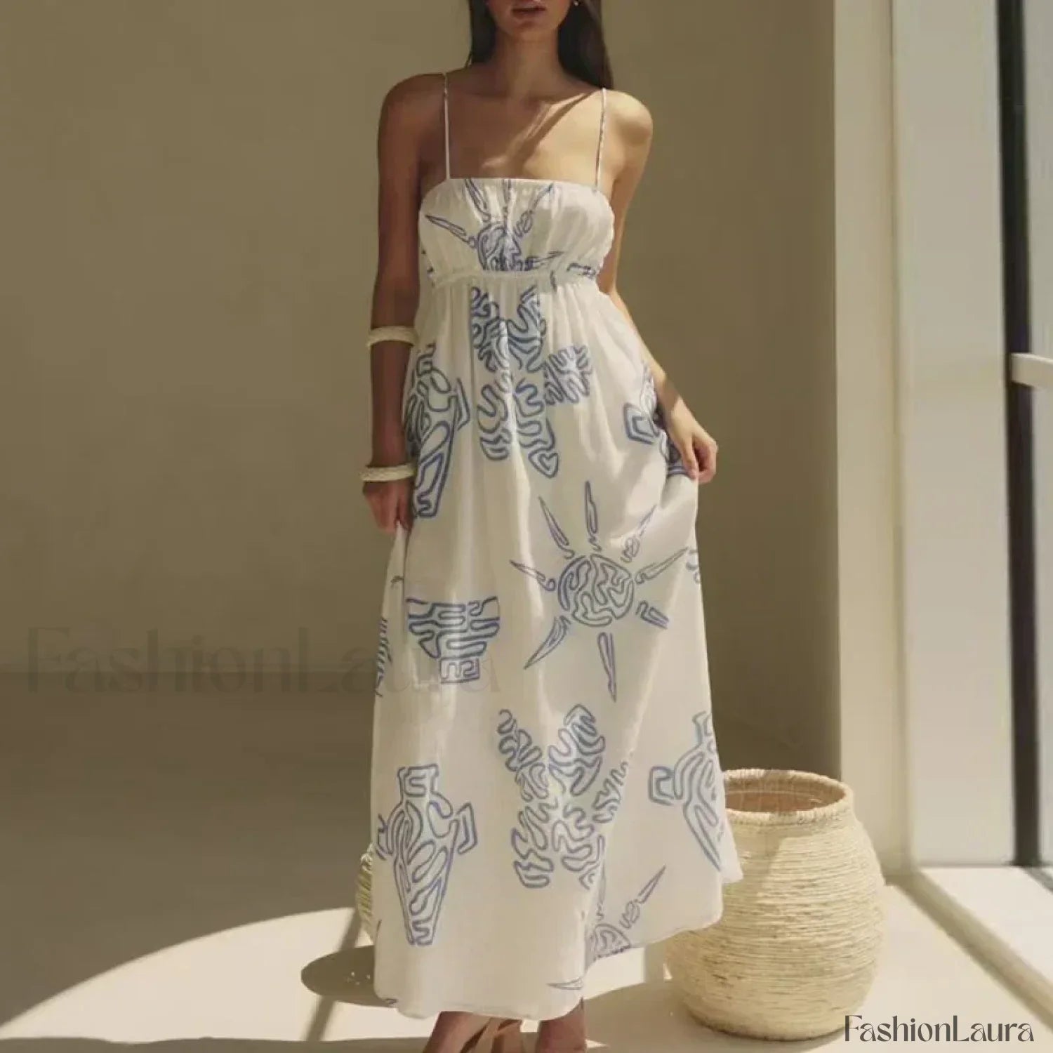 Hollow-Out Swing Floral Dress