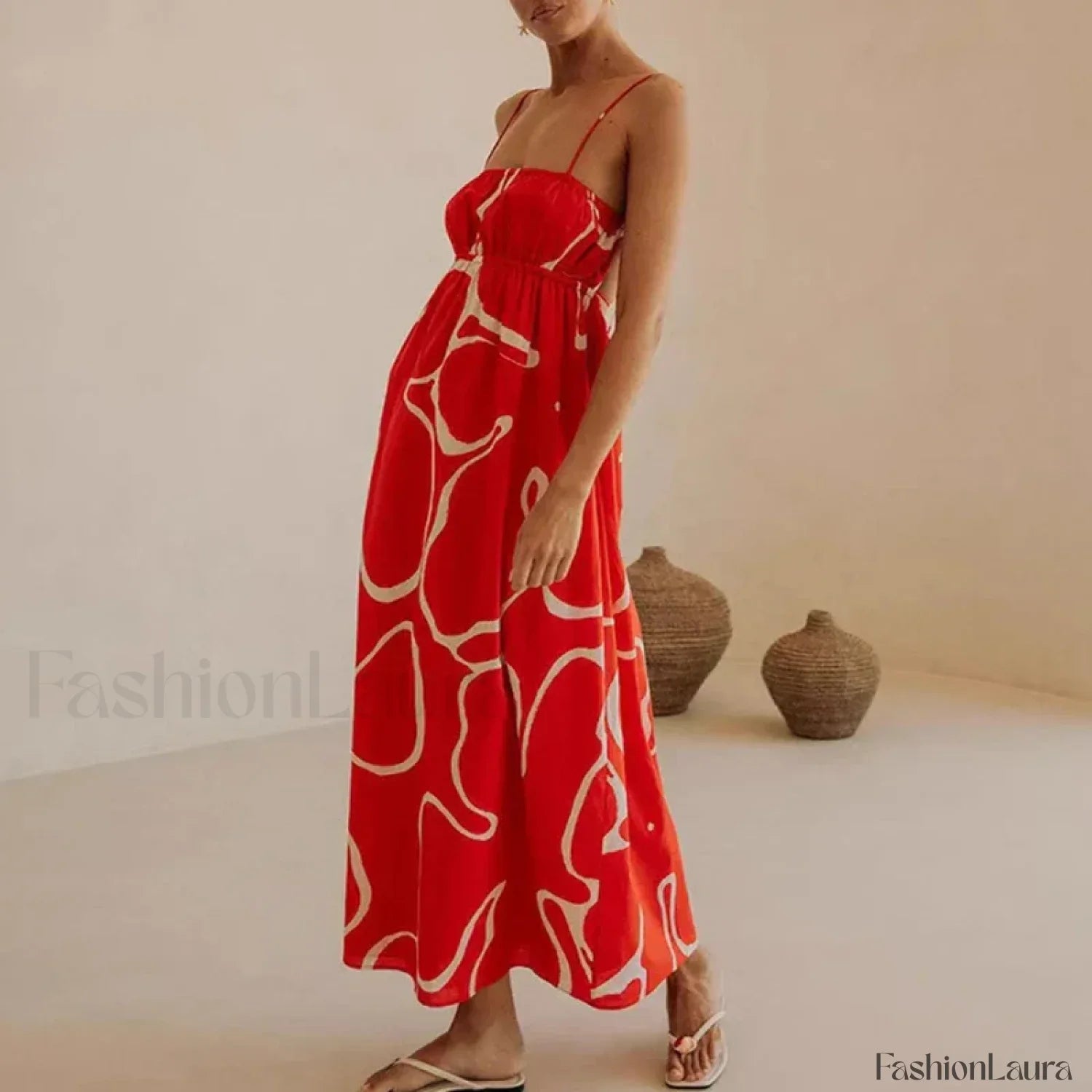 Hollow-Out Swing Floral Dress