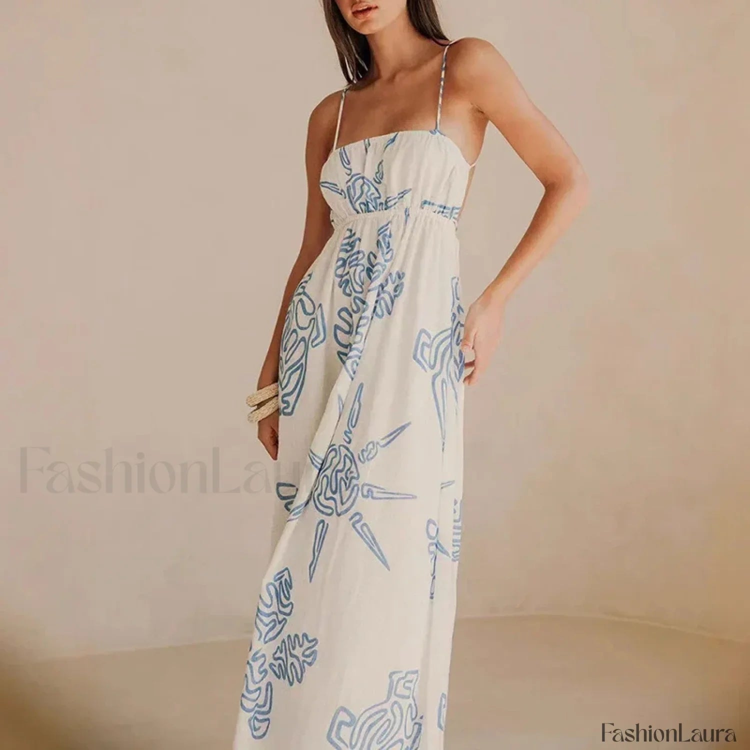 Hollow-Out Swing Floral Dress