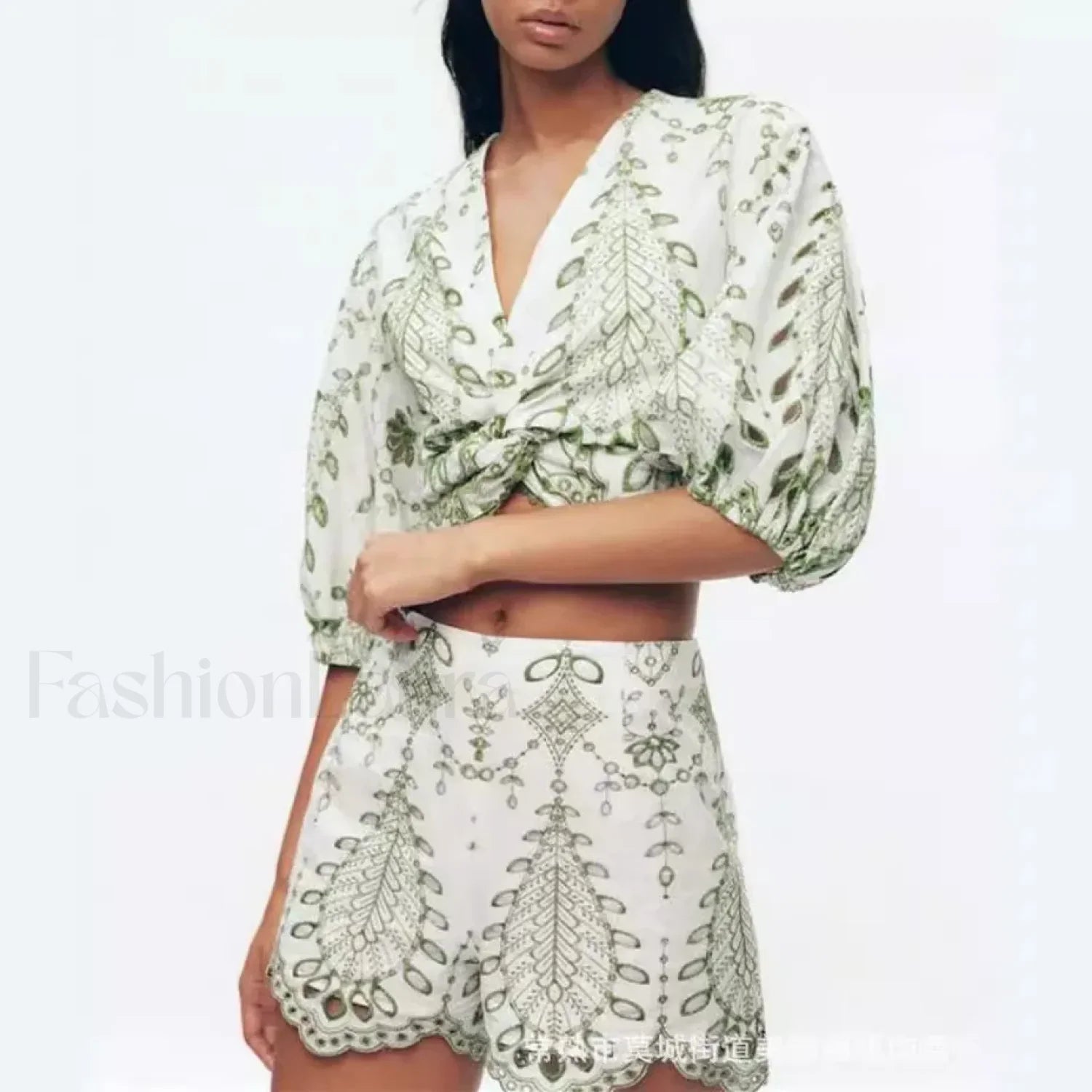 Hollow Wave-Hem Boho Dress