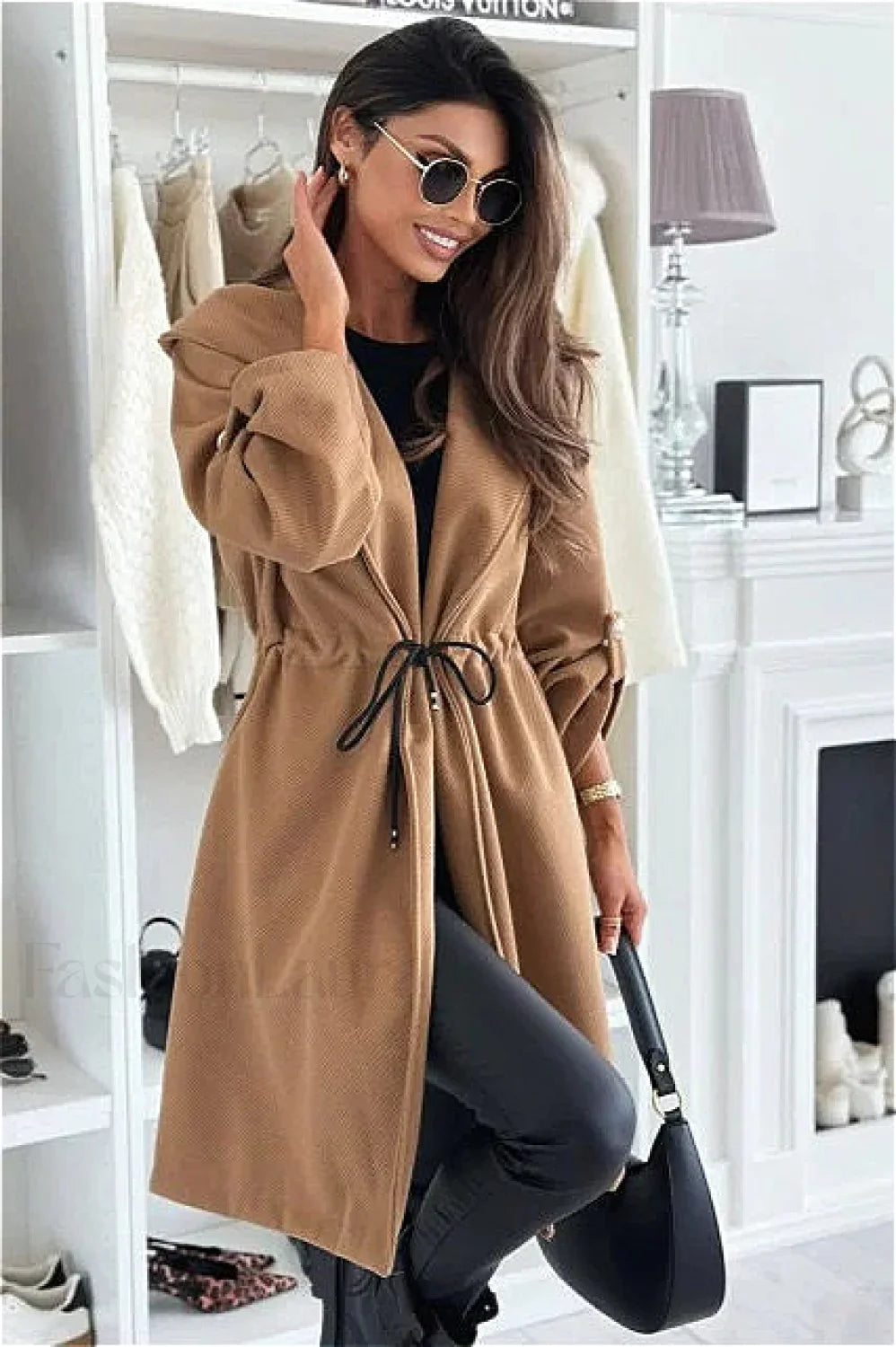 Hooded Belted Trench Coat
