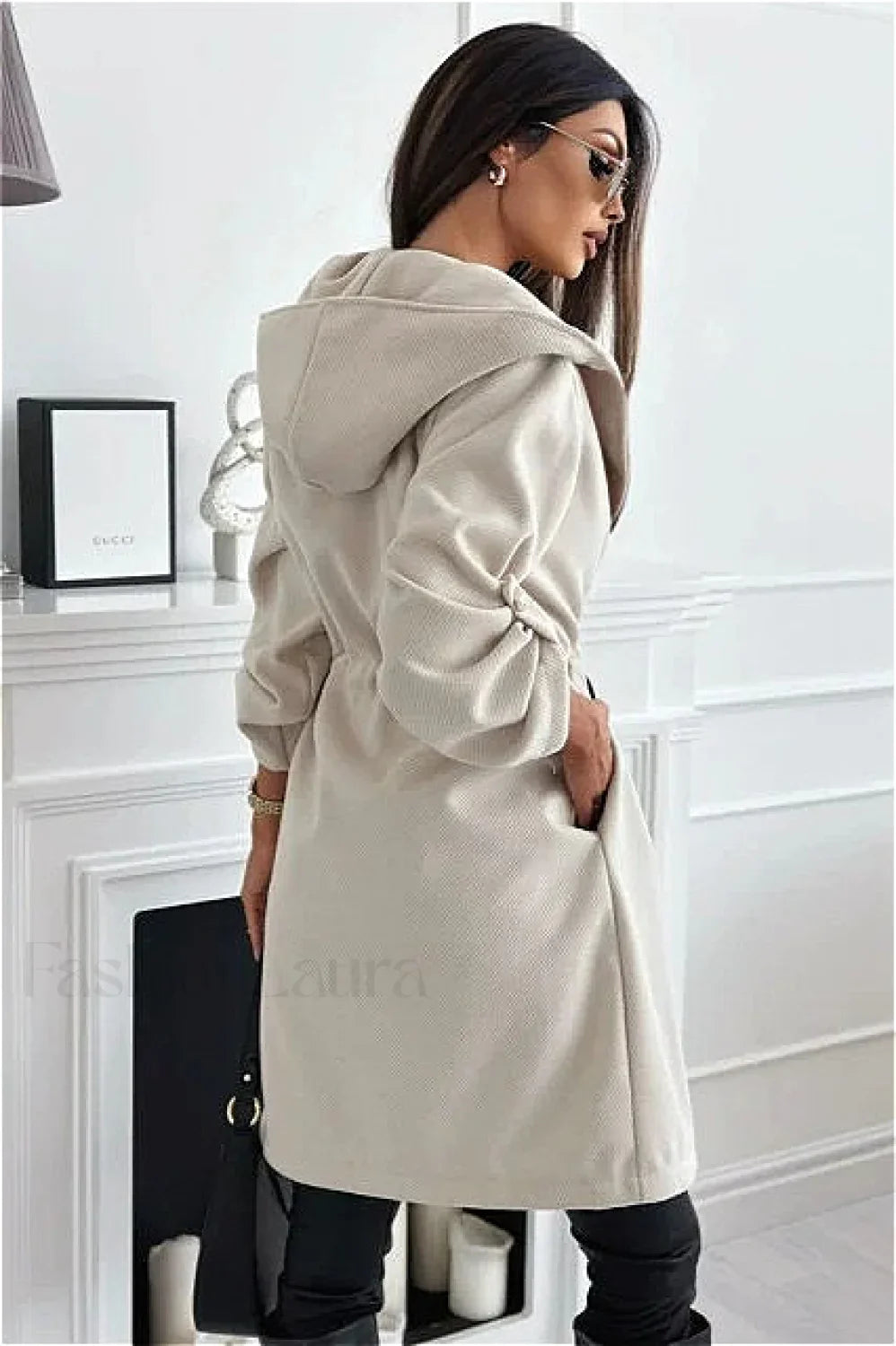 Hooded Belted Trench Coat