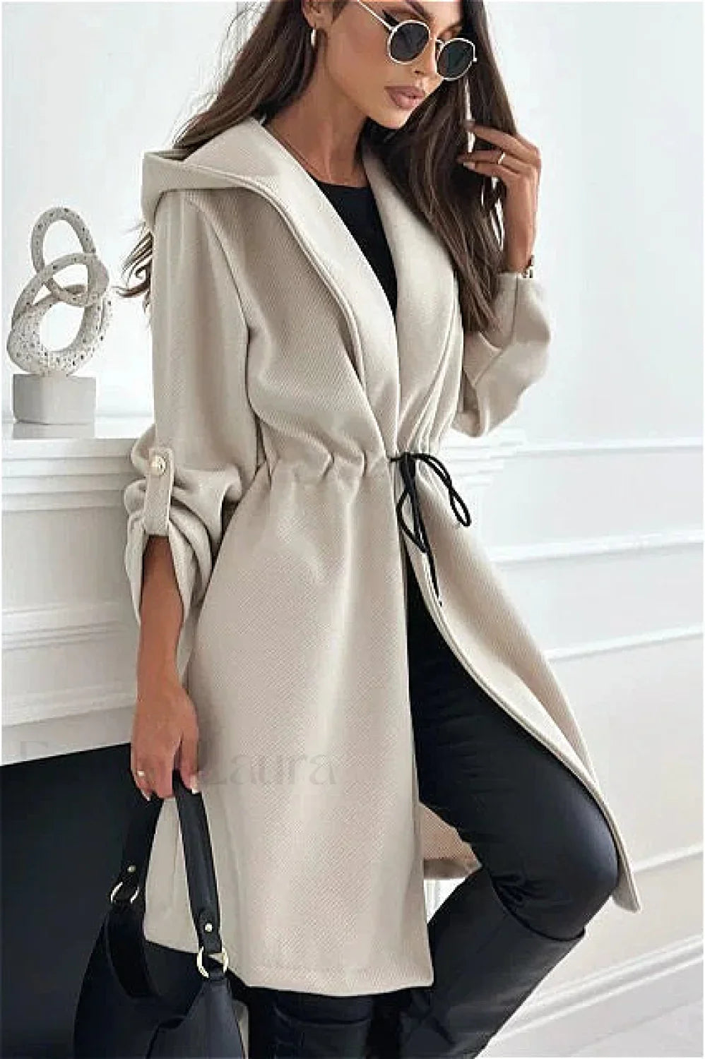 Hooded Belted Trench Coat