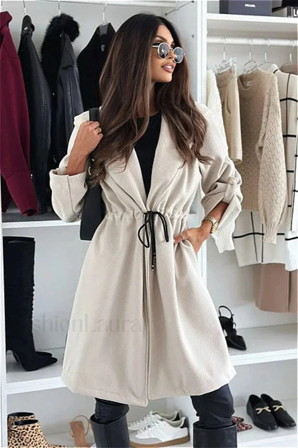 Hooded Belted Trench Coat