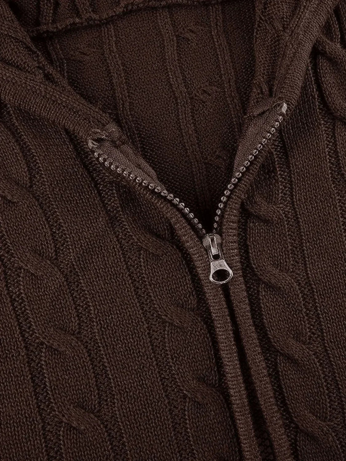 Hooded Button Graceful Front Knit Cardigan
