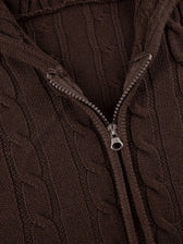 Hooded Button Graceful Front Knit Cardigan