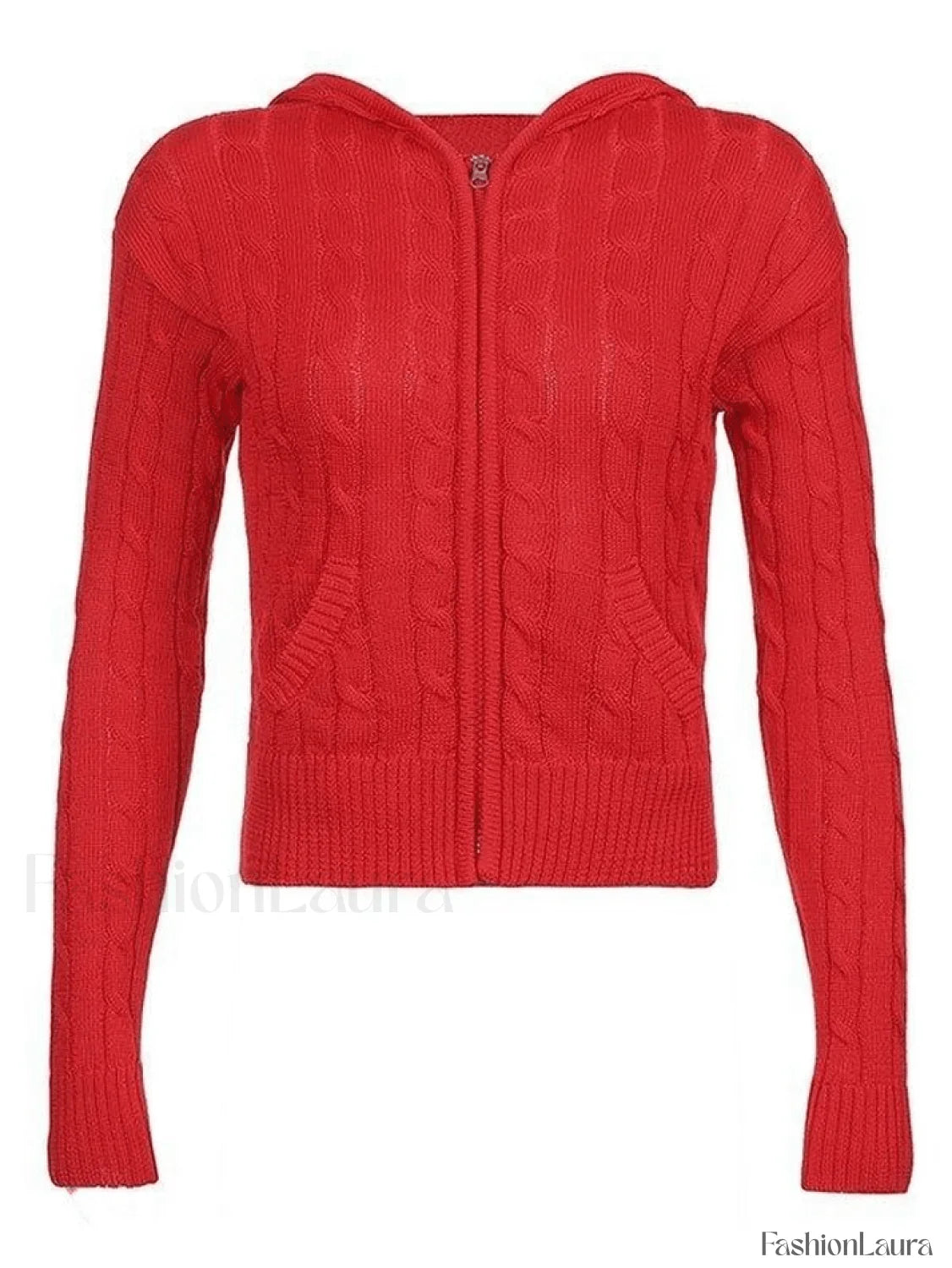 Hooded Cable Knit Cardigan